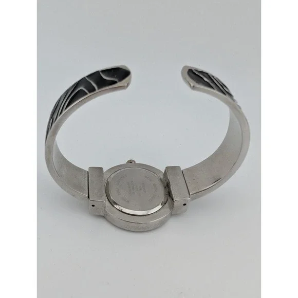 Studio Time Bangle Watch Women 30mm Case Black Enamel Rhinestones- New Battery - Picture 8 of 8